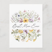 Beste moeder ooit kleurrijke wilde bloem Moederdag Briefkaart (Voorkant)