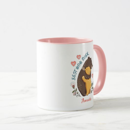 Beste moeder ooit koffie-Mok, Aangepast moederdag  Mok (Voorkant rechts)