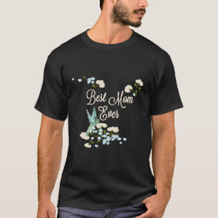 Beste moeder ooit kolibrie en bloemen t-shirt