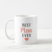 Beste Moeder Ooit Koraal Schrift Hart Koffiemok (Links)