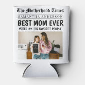 Beste moeder ooit krant aangepaste naam en foto blikjeskoeler (Voorkant)