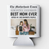 Beste moeder ooit krant aangepaste naam en foto blikjeskoeler (Achterkant)