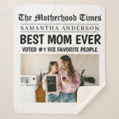 Beste moeder ooit krant aangepaste naam en foto sherpa deken (Voorkant)
