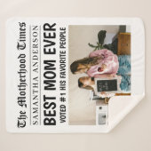 Beste moeder ooit krant aangepaste naam en foto sherpa deken (Voorkant (horizontaal))
