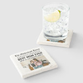 Beste moeder ooit krant aangepaste naam en foto stenen onderzetter (Zijkant)