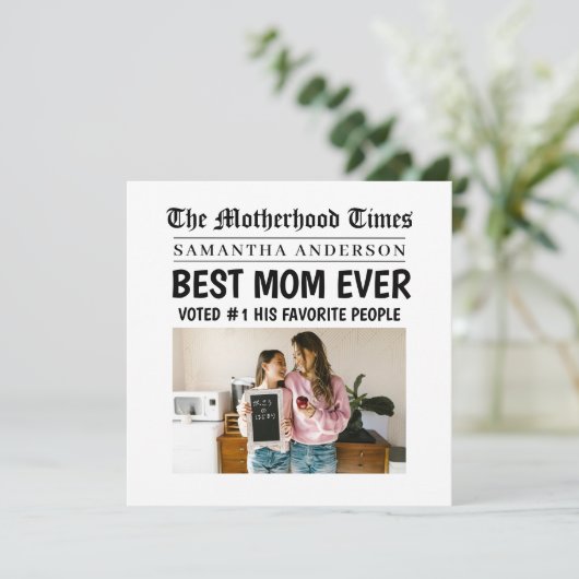 Beste moeder ooit krant gepersonaliseerde naam en  (Staand voorkant)