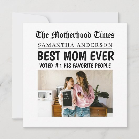 Beste moeder ooit krant gepersonaliseerde naam en (Voorkant)