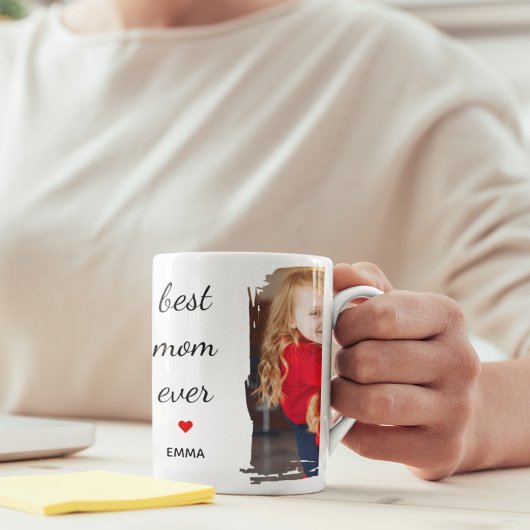 Beste moeder ooit l Aangepaste foto- en teksttypog Mok