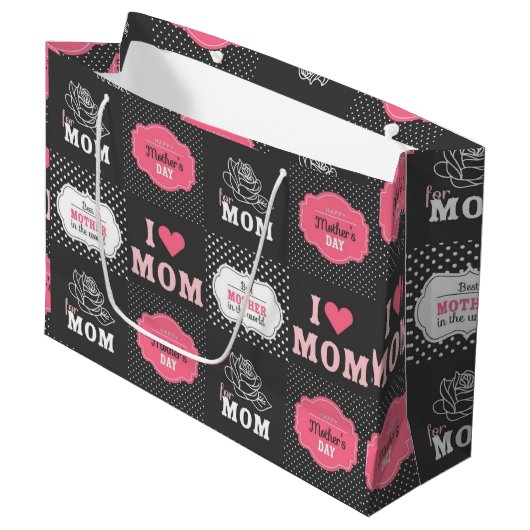 Beste moeder ooit large cadeautasje (Voorkant Gekanteld)