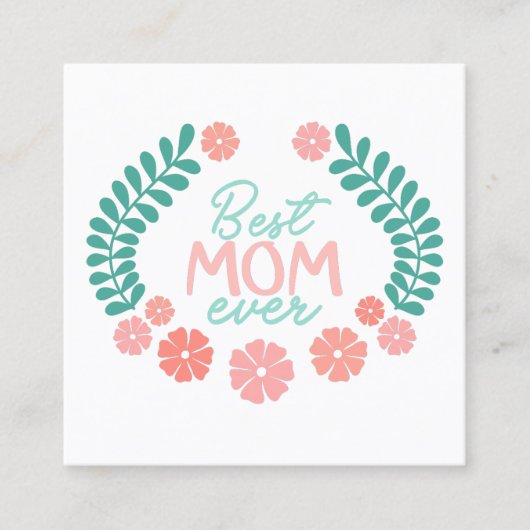 Beste moeder ooit leuk bloemendesign informatiekaartje (Voorkant)