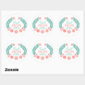 Beste moeder ooit, leuk bloemendesign ronde sticker (Vel)