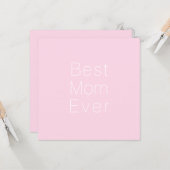 Beste moeder ooit lichtroze minimalistisch elegant kaart (Voorkant / Achterkant in situ)