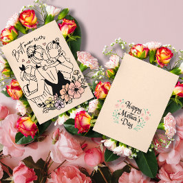 Beste moeder ooit mama, aangepaste kinderen / bloe notitiekaartje