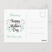 Beste moeder ooit mama, kinderen/ bloemen ansichtk briefkaart (Achterkant)