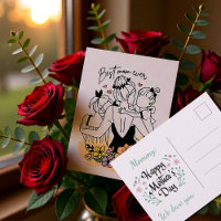Beste moeder ooit mama, kinderen/ bloemen ansichtk