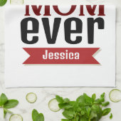 beste moeder ooit, mama moeder personaliseert naam theedoek (Gevouwen)