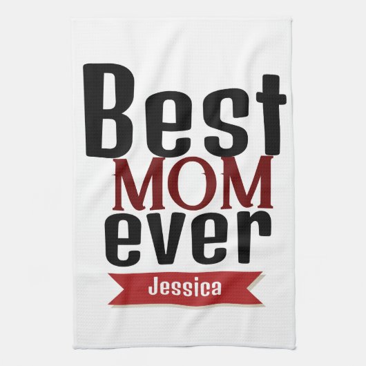 beste moeder ooit, mama moeder personaliseert naam theedoek (Verticaal)