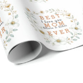 Beste moeder ooit met Bloemen Lijst - Mom Gift - Cadeaupapier (Rol Hoek)