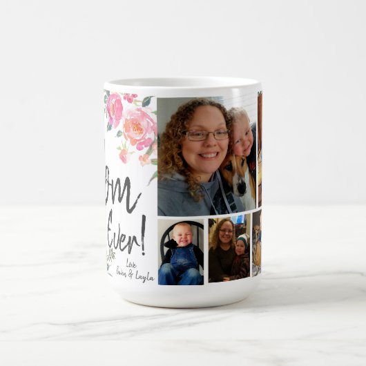 beste moeder ooit met foto's en datum koffiemok (Center)