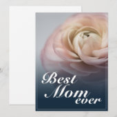 Beste moeder ooit met grote roze roos (Voorkant / Achterkant)