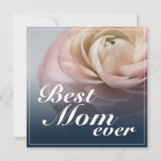 Beste moeder ooit met grote roze roos feestdagenkaart (Voorkant)
