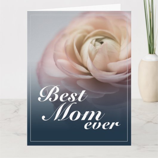 Beste moeder ooit met grote roze roos kaart (Voorkant)