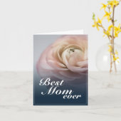 Beste moeder ooit met grote roze roos kaart (Gele Bloem)