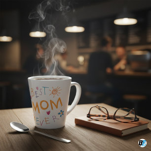 "Beste moeder ooit" met moeder foto, Moederdag Gif Latte Mok