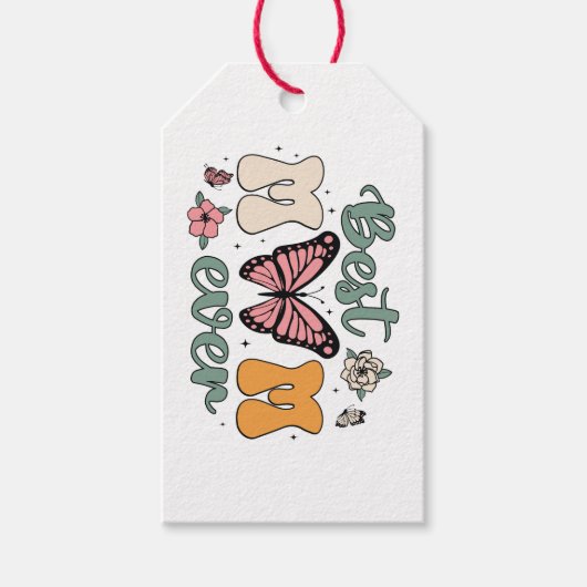 Beste moeder ooit met vlinder cadeaulabel (Voorkant)