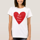 Beste moeder ooit Minimal Script Red Heart Moederd T-shirt (Voorkant)