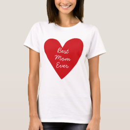 Beste moeder ooit Minimal Script Red Heart Moederd T-shirt