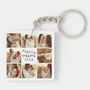 Beste Moeder Ooit Modern Fotocollage Aangepast Cad Sleutelhanger