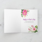 Beste Moeder Ooit Modern Paarse Blauw Bloemen Wate Kaart (Binnen)