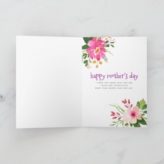 Beste Moeder Ooit Modern Paarse Blauw Bloemen Wate Kaart (Binnen)