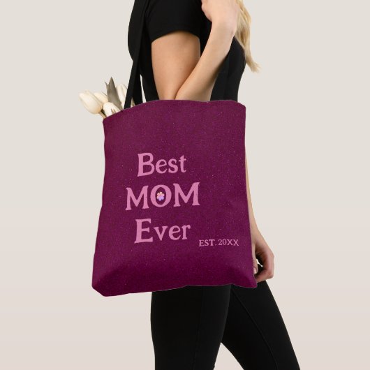 beste moeder ooit modern retro solide moederdag tote bag (Dichtbij)