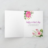 Beste Moeder Ooit Modern Roze Paarse Waterverf Blo Kaart (Binnen)