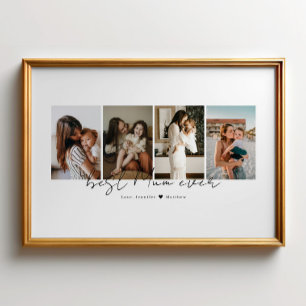 Beste Moeder Ooit Modern Schrift 4 Foto's Collage Poster