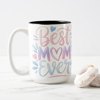 Beste Moeder Ooit Modern Schrift Pastel Gradiënt H Tweekleurige Koffiemok