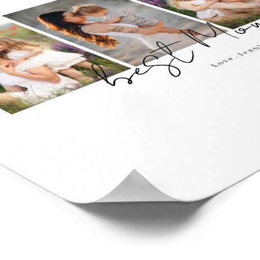 Beste moeder ooit Modern Script 4 foto's Collage G Poster (Hoek)