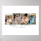 Beste moeder ooit Modern Script 4 foto's Collage G Poster (Voorkant)