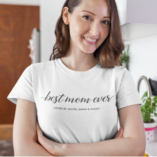 Beste moeder ooit Modern Script Gepersonaliseerd T-shirt