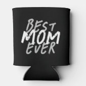 Beste moeder ooit modern wit en grijs grunge blikjeskoeler (Achterkant)
