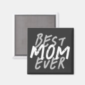 Beste moeder ooit modern wit en grijs grunge magneet (Voorkant / Achterkant)