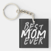 Beste moeder ooit modern wit en grijs grunge sleutelhanger (Voorkant)