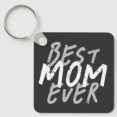 Beste moeder ooit modern wit en grijs grunge sleutelhanger (Voorkant)