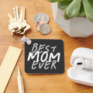 Beste moeder ooit modern wit en grijs grunge sleutelhanger