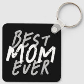 Beste moeder ooit modern wit en grijs grunge sleutelhanger (Achterkant)