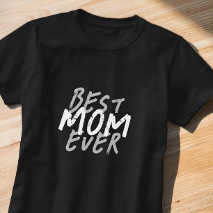 Beste moeder ooit modern wit en grijs grunge t-shirt