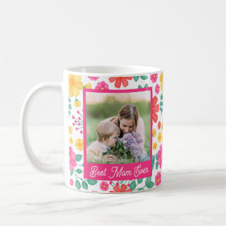 Beste moeder ooit Moderne Bloemen Fotocollage Koffiemok