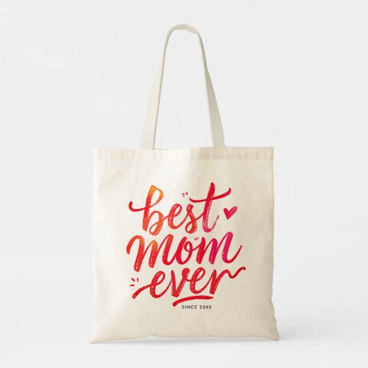 Beste Moeder Ooit Moderne Chique Rode Script Typog Tote Bag (Achterkant)